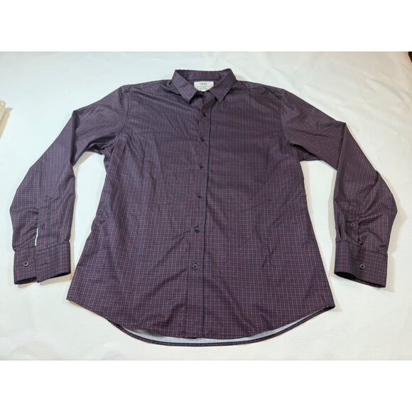 WRK Mens Long Sleeve Button-Down Shirt L Plaid Red/Gray Classic Fit (bin KK139) - Picture 1 of 8